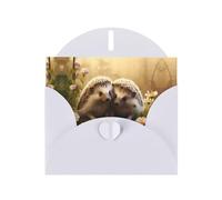 YYHWHJDE Biglietto di auguri bianco con motivo "Nature" per gli amanti del riccio, per Natale, compleanno dei bambini, San Valentino e inviti per feste
