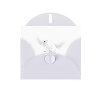 YYHWHJDE Biglietto di auguri bianco con orso bianco alato che vola liberamente, immagine perfetta per San Valentino, anniversario di matrimonio e inviti per feste