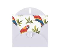 YYHWHJDE Biglietto di auguri bianco con pappagallo in piedi su un albero, perfetto per San Valentino, anniversario di matrimonio e inviti per feste