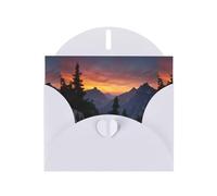 YYHWHJDE Biglietto di auguri bianco con scritta "La luce del mattino in montagna", perfetto per San Valentino, anniversario di matrimonio e inviti per feste
