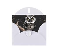 YYHWHJDE Biglietto di auguri bianco con stampa di gufo a tarda notte per Natale, compleanno dei bambini, San Valentino e invito per feste