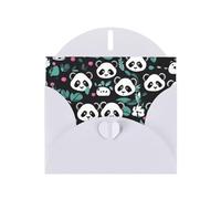 YYHWHJDE Biglietto di auguri bianco con stampa di panda carino per Natale, compleanno dei bambini, San Valentino e invito per feste