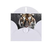 YYHWHJDE Biglietto di auguri bianco Tiger at Rest Stampe per Natale, compleanno dei bambini, San Valentino e inviti per feste