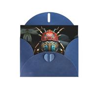 YYHWHJDE Biglietto di auguri blu colorato con scarabeo per inviti festivi per feste di compleanno
