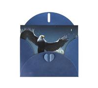 YYHWHJDE Biglietto di auguri blu con aquila sotto le stelle, per Natale, compleanno dei bambini, San Valentino e inviti per feste