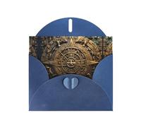 YYHWHJDE Biglietto di auguri blu con calendario Maya, motivo fine del mondo, per Natale, compleanno dei bambini, San Valentino e invito per feste