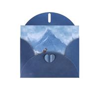 YYHWHJDE Biglietto di auguri blu con cervi sotto la montagna di neve, per Natale, compleanno, San Valentino e invito per feste