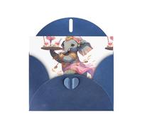 YYHWHJDE Biglietto di auguri blu con elefante che canta e danzante, per inviti per feste di compleanno