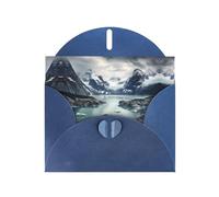 YYHWHJDE Biglietto di auguri blu con fiordo glaciale, motivo Alaska, per feste di compleanno