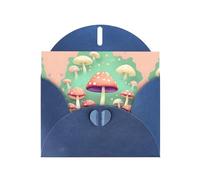 YYHWHJDE Biglietto di auguri blu con motivo a funghi sogni, per Natale, compleanno dei bambini, San Valentino e inviti per feste