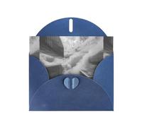 YYHWHJDE Biglietto di auguri blu con motivo edifici tra le nuvole, perfetto per San Valentino, anniversario di matrimonio e inviti per feste