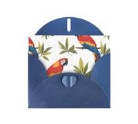 YYHWHJDE Biglietto di auguri blu con pappagallo in piedi su un albero, perfetto per San Valentino, anniversario di matrimonio e inviti per feste