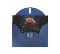 YYHWHJDE Biglietto di auguri blu con rose tra le spine, per inviti a feste di compleanno