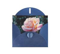 YYHWHJDE Biglietto di auguri blu con rugiada mattutina su rose, motivo per Natale, compleanno dei bambini, San Valentino e invito per feste