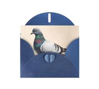 YYHWHJDE Biglietto di auguri blu con simpatico motivo piccione per Natale, compleanno dei bambini, San Valentino e invito per feste