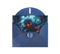 YYHWHJDE Biglietto di auguri blu con tentacoli di polpo tempesta, perfetto per San Valentino, anniversario di matrimonio e inviti per feste