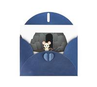 YYHWHJDE Biglietto di auguri blu con topolino nella fossa per inviti festivi per feste di compleanno