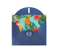 YYHWHJDE Biglietto di auguri blu estivo pappagallo ananas uccello modello perfetto per San Valentino, anniversario di matrimonio e inviti per feste