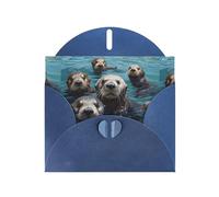 YYHWHJDE Biglietto di auguri blu La pigrizia dell'acqua nell'oceano motivo perfetto per San Valentino, anniversario di matrimonio e inviti per feste