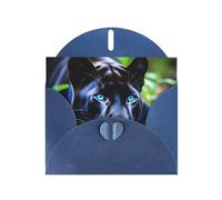 YYHWHJDE Biglietto di auguri blu pantera con occhi azzurri per Natale, compleanno dei bambini, San Valentino e invito per feste
