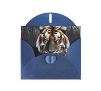 YYHWHJDE Biglietto di auguri blu Tiger at Rest Stampe per Natale, compleanno dei bambini, San Valentino e invito per feste