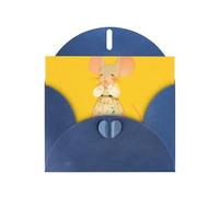 YYHWHJDE Biglietto di auguri blu timido topolino modello per festa di compleanno invito festa di compleanno