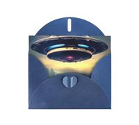 YYHWHJDE Biglietto di auguri blu UFO Landing Stampe per Natale, compleanno dei bambini, San Valentino e invito per feste