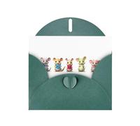 YYHWHJDE - Biglietto di auguri con immagine di animali che cantano e ballano, 15,2 x 10,2 cm, con effetto perlato su entrambi i lati e inchiostro ecologico