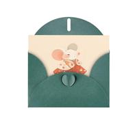 YYHWHJDE - Biglietto di auguri con stampa di topolino, 15 x 10 cm, design unico e alla moda per varie occasioni, colore: verde scuro