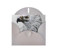 YYHWHJDE Biglietto di auguri grigio che disegna un'aquila per Natale, compleanno dei bambini, San Valentino e invito a una festa
