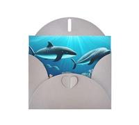 YYHWHJDE Biglietto di auguri grigio con balene sotto il mare con stampe per Natale, compleanno dei bambini, San Valentino e invito per feste