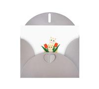 YYHWHJDE - Biglietto di auguri grigio con bouquet di tulipani e gattini, perfetto per San Valentino, anniversario di matrimonio e inviti per feste