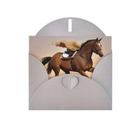 YYHWHJDE Biglietto di auguri grigio con cavallo che corre nel deserto, motivo tempesta di sabbia, perfetto per San Valentino, anniversario di matrimonio e inviti per feste