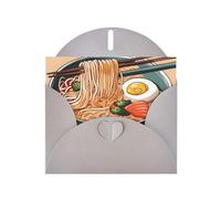 YYHWHJDE Biglietto di auguri grigio con delizioso motivo ramen dolce per Natale, compleanno dei bambini, San Valentino e invito per feste