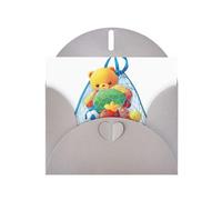 YYHWHJDE - Biglietto di auguri grigio con giocattoli nella borsa a rete, immagine perfetta per San Valentino, anniversario di matrimonio e inviti per feste