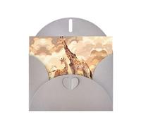 YYHWHJDE Biglietto di auguri grigio con giraffa madre e bambino modello per Natale, compleanno dei bambini, San Valentino e invito per feste