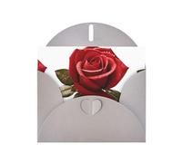 YYHWHJDE Biglietto di auguri grigio con gocce d'acqua e rosa rossa, perfetto per San Valentino, anniversario di matrimonio e inviti per feste