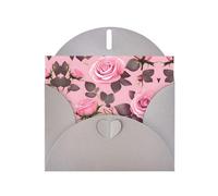 YYHWHJDE Biglietto di auguri grigio con grazioso motivo di rose rosa, per Natale, compleanno dei bambini, San Valentino e invito per feste