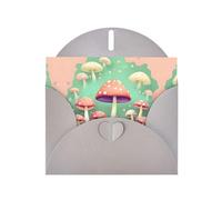 YYHWHJDE Biglietto di auguri grigio con motivo a funghi sogni, per Natale, compleanno dei bambini, San Valentino e inviti per feste
