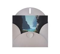 YYHWHJDE Biglietto di auguri grigio con motivo acqua di mare tra le rocce, perfetto per San Valentino, anniversario di matrimonio e inviti per feste