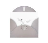 YYHWHJDE Biglietto di auguri grigio con orso bianco alato che vola liberamente, immagine perfetta per San Valentino, anniversario di matrimonio e inviti per feste