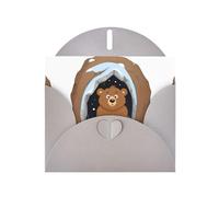 YYHWHJDE Biglietto di auguri grigio con orso bruno in grotta di neve modello per Natale, compleanno dei bambini, San Valentino e invito per feste