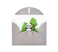 YYHWHJDE Biglietto di auguri grigio con panda in verde Manor modello per festa di compleanno invito festivo
