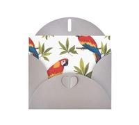 YYHWHJDE Biglietto di auguri grigio con pappagallo in piedi su un albero, perfetto per San Valentino, anniversario di matrimonio e inviti per feste