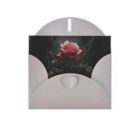 YYHWHJDE Biglietto di auguri grigio con rose tra le spine per inviti festivi per feste di compleanno