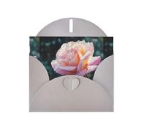 YYHWHJDE Biglietto di auguri grigio con rugiada mattutina su rose, motivo per Natale, compleanno dei bambini, San Valentino e invito per feste