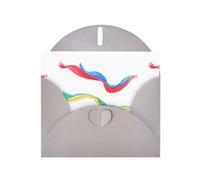 YYHWHJDE Biglietto di auguri grigio con sciarpe colorate che svolazzano al vento, immagine perfetta per San Valentino, anniversario di matrimonio e inviti per feste