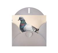 YYHWHJDE Biglietto di auguri grigio con simpatico motivo piccione per Natale, compleanno dei bambini, San Valentino e invito per feste