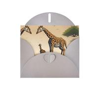 YYHWHJDE Biglietto di auguri grigio con stampa di giraffa madre e bambino per Natale, compleanno dei bambini, San Valentino e invito per feste
