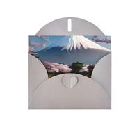 YYHWHJDE Biglietto di auguri grigio del Monte Fuji all'inizio della primavera Stampe per Natale, compleanno dei bambini, San Valentino e invito a una festa